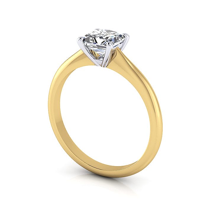 Engagement Ring, Princess Cut, RS14, Yellow Gold, 3D Engagement Ring, Princess Cut, RS14, Yellow Gold, 3D