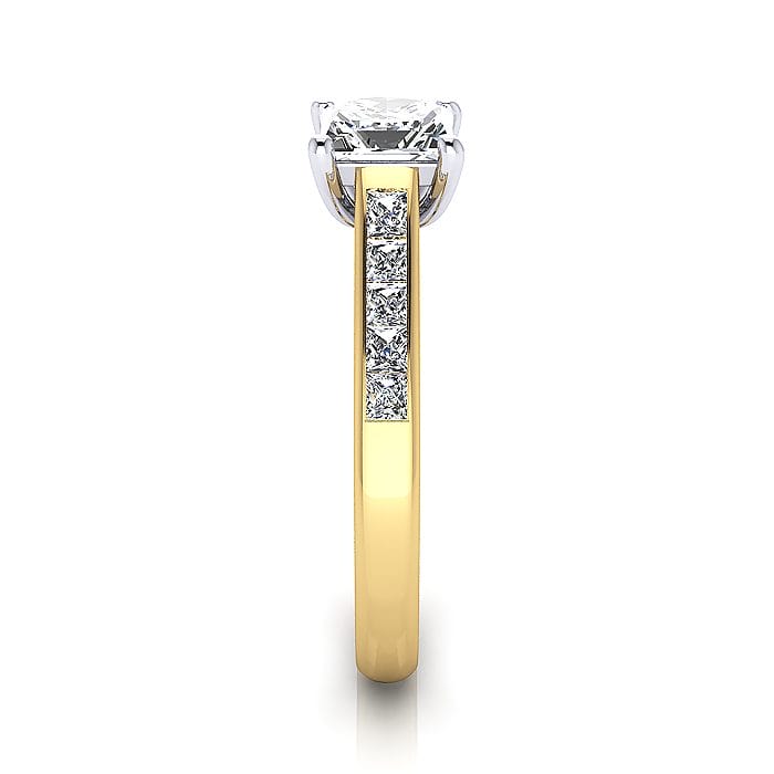 Engagement Ring, Princess Cut, RSA2, Yellow Gold, SV