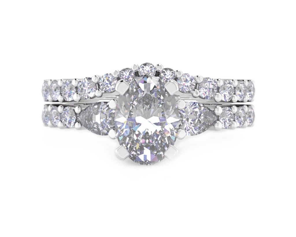 Fitted diamond wedding ring
