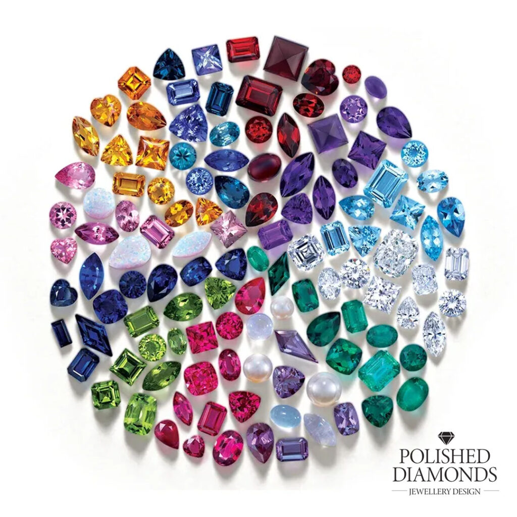 Coloured Gemstones in Circle