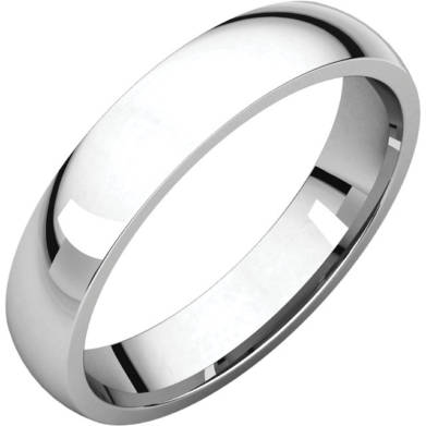 Gents Wedding Ring White Gold 4mm Ellipse