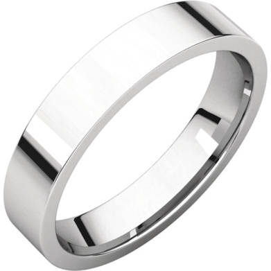 Gents Wedding Ring White Gold 4mm Flat 3D