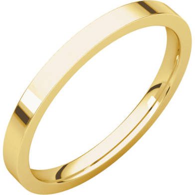 Gents Wedding Ring Yellow Gold 2mm Flat 3D