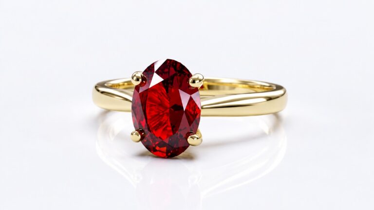 Gold Oval Ruby Ring