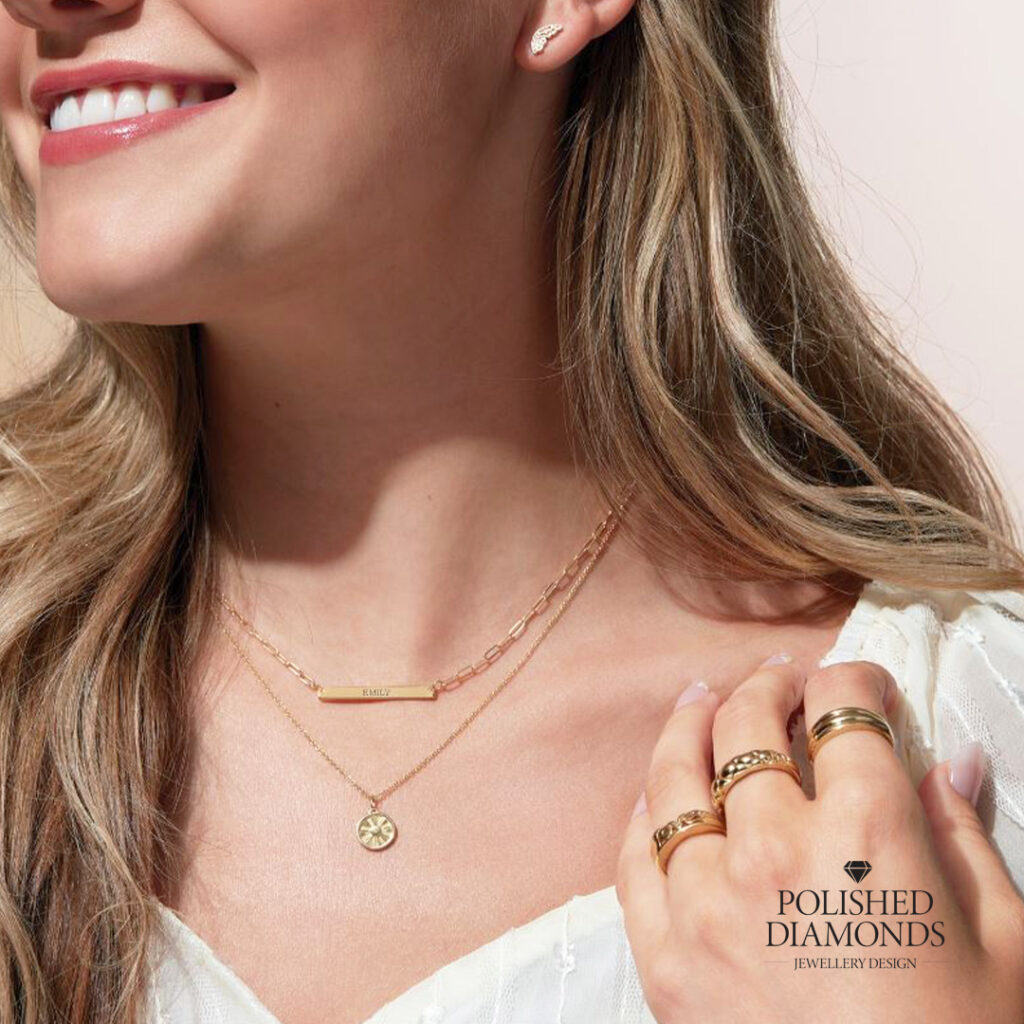 Gold Necklace and Rings Jewellery