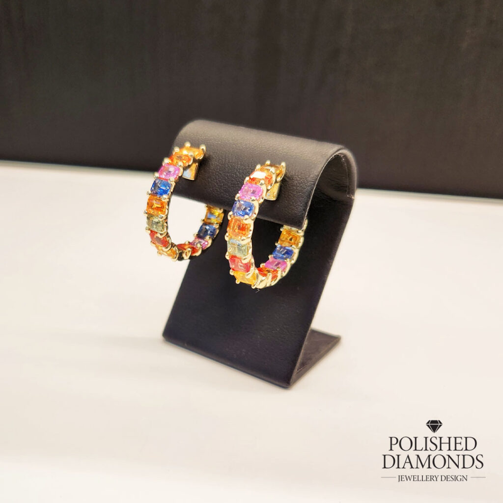 Multi Coloured Sapphire Earrings