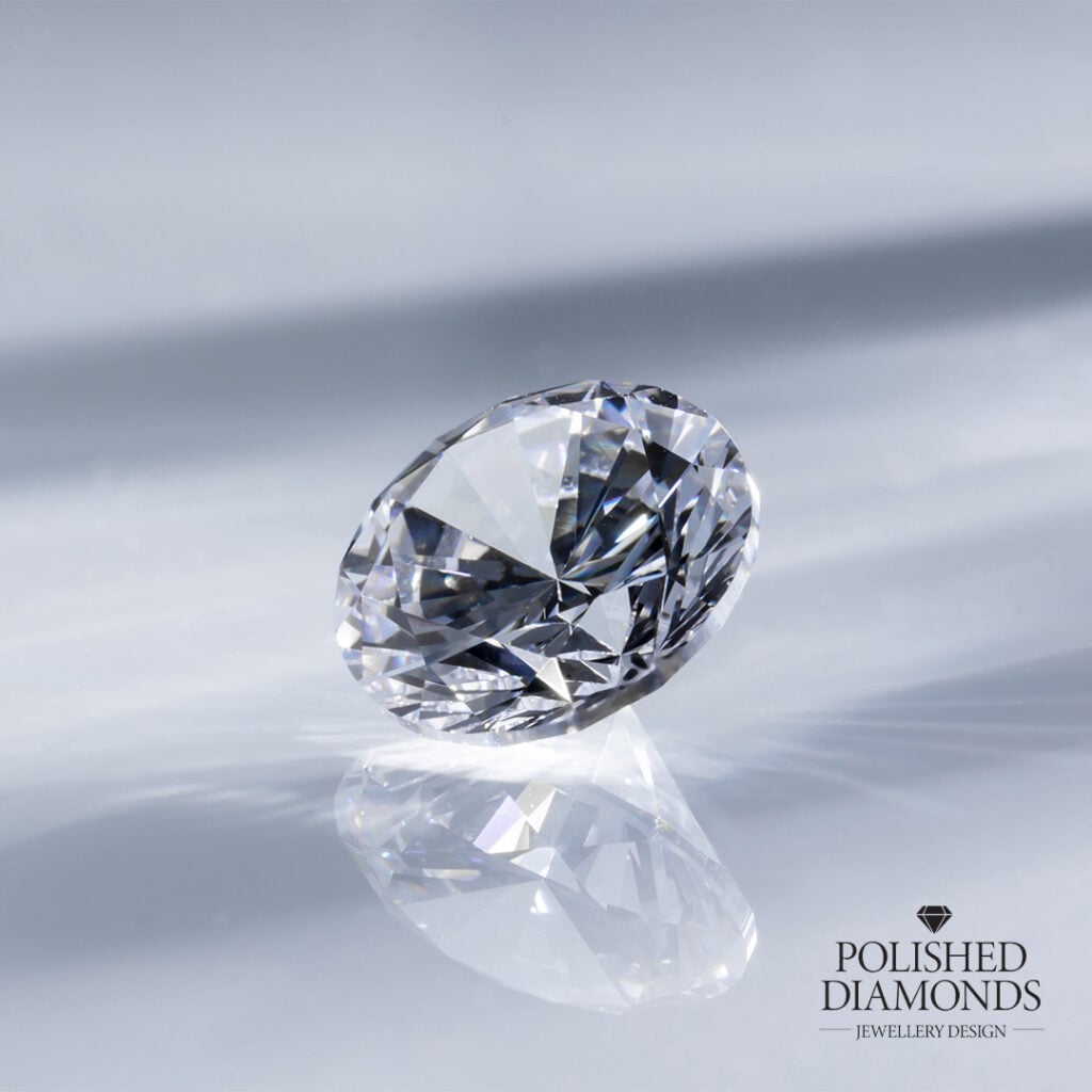 Round Brilliant Cut Diamond on Glass
