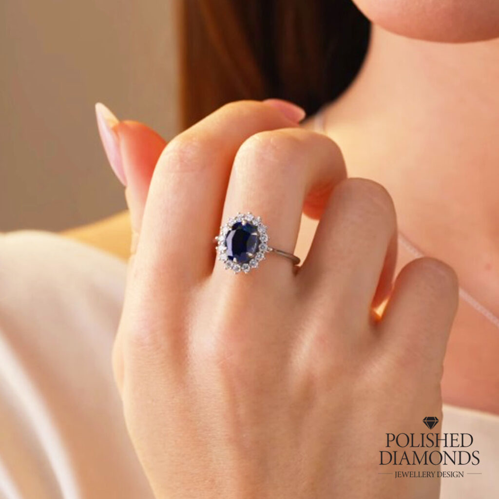 Vintage Sapphire Halo Ring