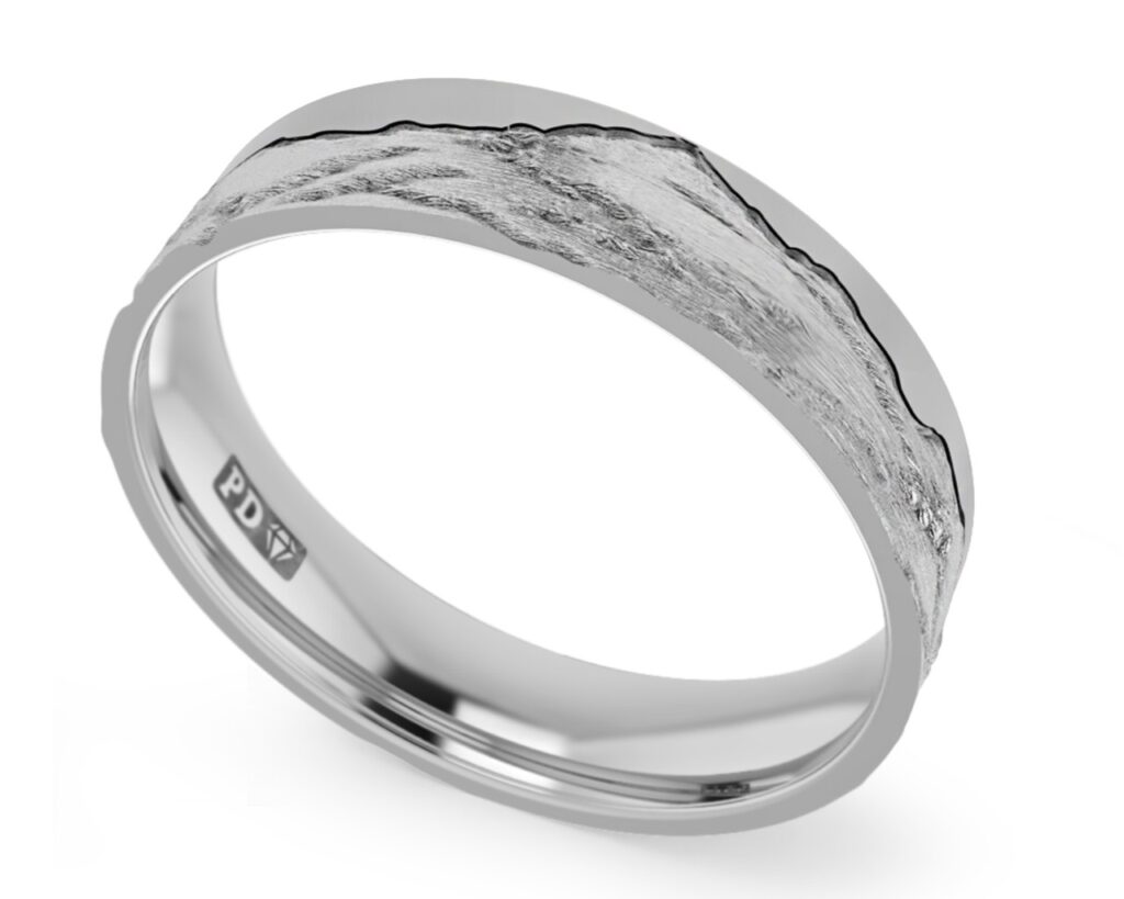 Textured Mountain Range on Wedding Ring