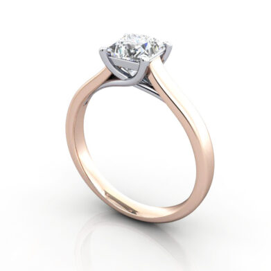Thumb Diamond Ring RS12 Princess Rose Gold 3D