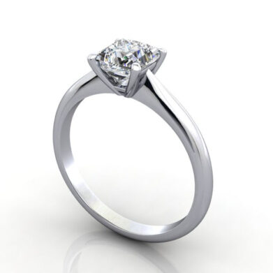 Thumb Diamond Ring RS14 Princess White Gold 3D