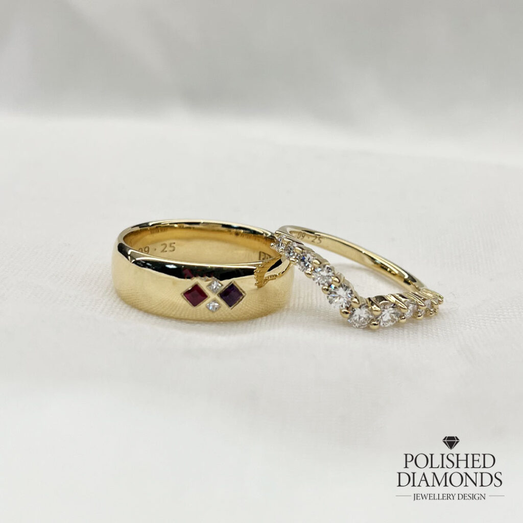 Mens and Womens Yellow Gold Wedding Rings