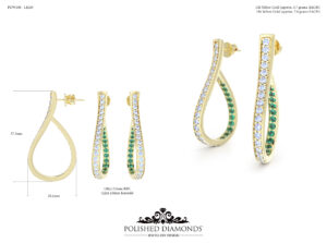 Image of diamond and emerald drop earrings