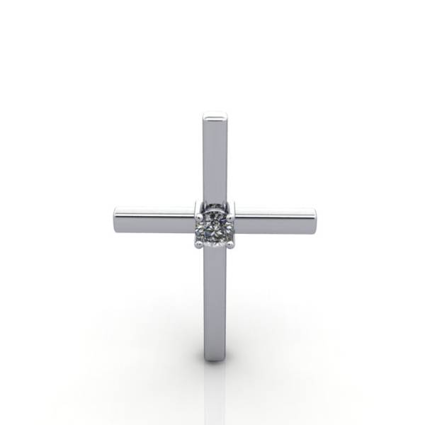 Diamond Cross White Gold PDC1 3D