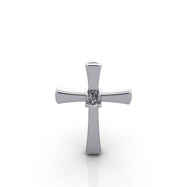 Diamond Cross White Gold PDC3 3D