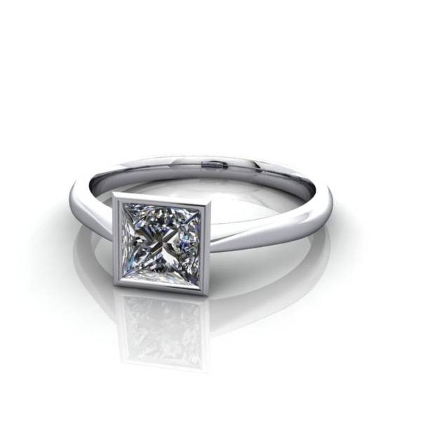 Engagement Ring, RS10, White Gold, LF
