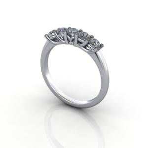 Anniversary Ring, RA1, White Gold, 3D