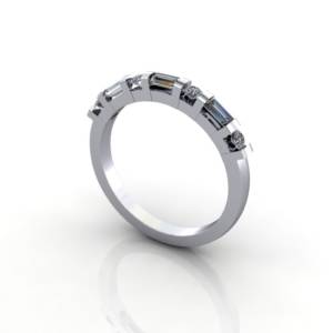 Anniversary Ring, RA3, White Gold, 3D
