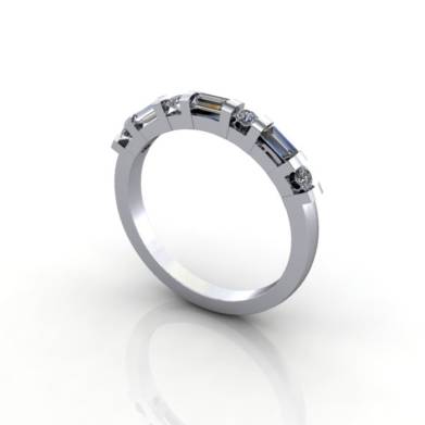 Anniversary Ring, RA3, Platinum, 3D