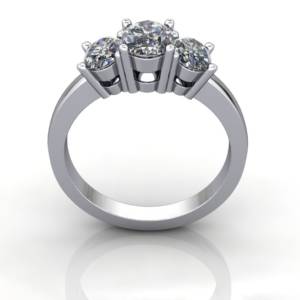 Multi stone Diamond Ring, PDM2, White Gold, TF, Oval