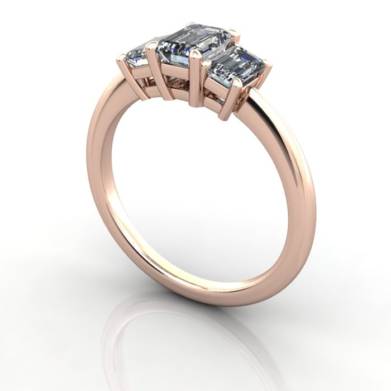 Multi stone Diamond Ring, PDM3, White Gold, 3D