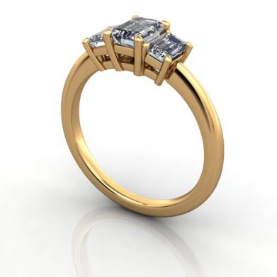 Multi stone Diamond Ring, PDM3, White Gold, 3D