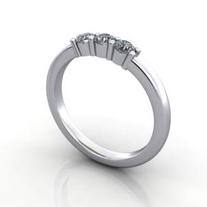 Multi stone Diamond Ring, PDM4, White Gold, 3D