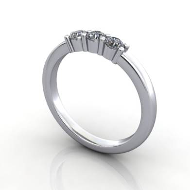 Multi stone Diamond Ring, PDM4, Platinum, 3D