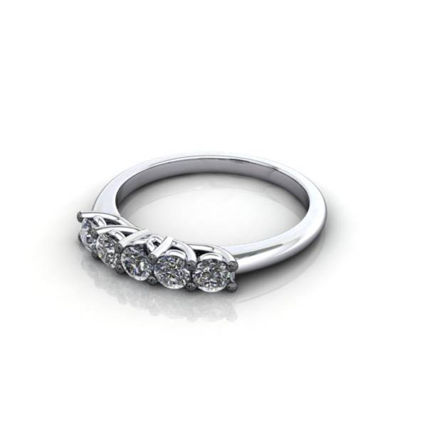 Multi stone Diamond Ring, PDM5, White Gold, LF