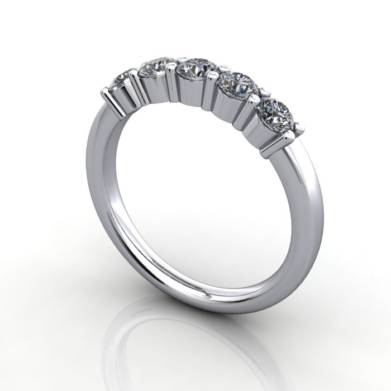 Multi stone Diamond Ring, PDM6, White Gold, 3D