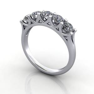 Multi stone Diamond Ring, PDM7, Platinum, 3D