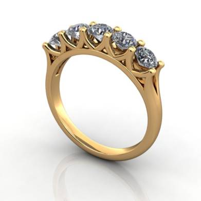Multi stone Diamond Ring, PDM7, Platinum, 3D