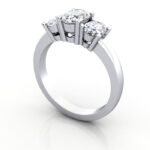 Oval Cut Trilogy Diamond Ring RT13 Platinum 3D Oval Cut Trilogy Diamond Ring RT13 Platinum 3D
