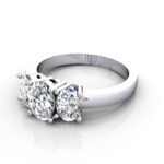 Oval Cut Trilogy Diamond Ring RT13 Platinum LF Oval Cut Trilogy Diamond Ring RT13 Platinum LF