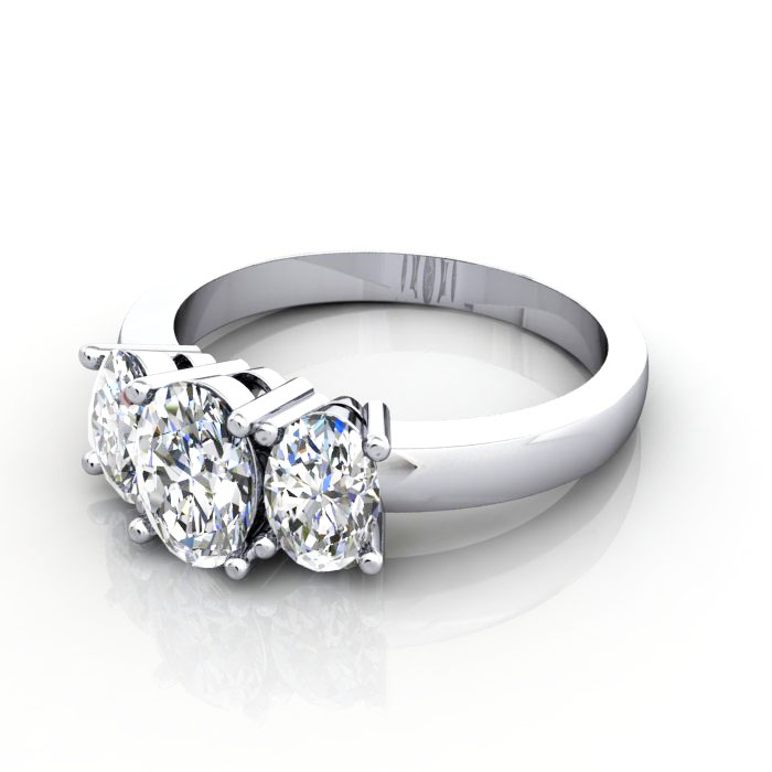 Oval Cut Trilogy Diamond Ring RT13 Platinum LF Oval Cut Trilogy Diamond Ring RT13 Platinum LF