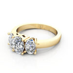 Oval Cut Trilogy Diamond Ring RT13 Yellow Gold LF Oval Cut Trilogy Diamond Ring RT13 Yellow Gold LF