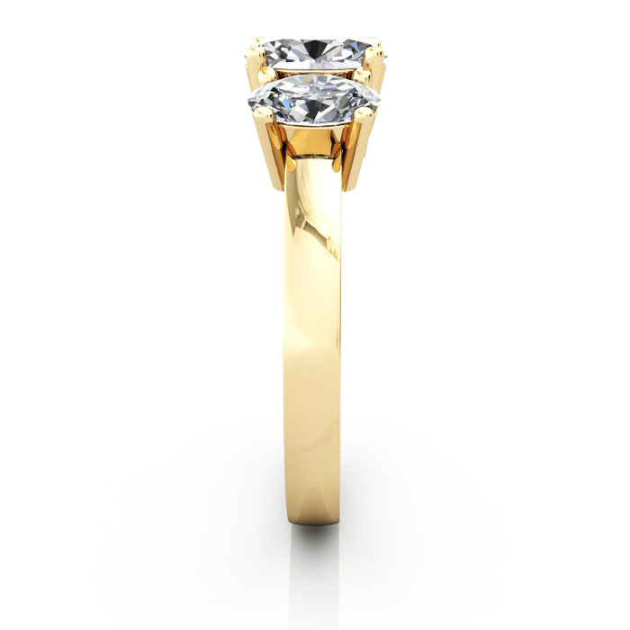 Oval Cut Trilogy Diamond Ring RT13 Yellow Gold SV Oval Cut Trilogy Diamond Ring RT13 Yellow Gold SV