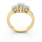 Oval Cut Trilogy Diamond Ring RT13 Yellow Gold TF Oval Cut Trilogy Diamond Ring RT13 Yellow Gold TF
