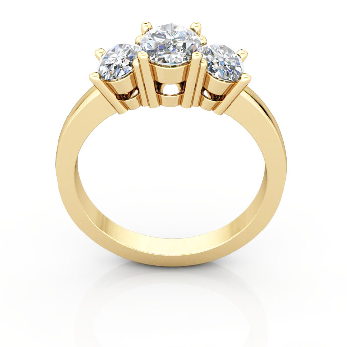 Oval Cut Trilogy Diamond Ring RT13 Yellow Gold TF Oval Cut Trilogy Diamond Ring RT13 Yellow Gold TF