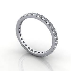 Eternity Ring, RE2, White Gold, Round Brilliant Diamond, 3D