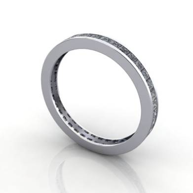 Eternity Ring, RE4, White Gold, Princess Cut Diamond, 3D