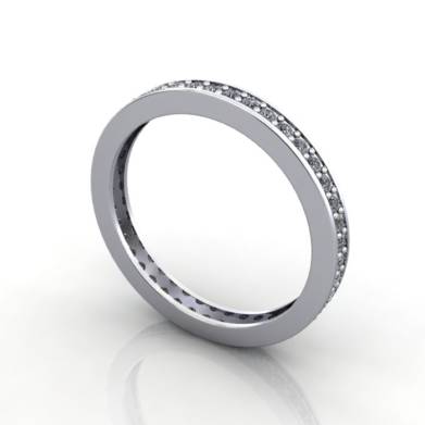 Eternity Ring, RE5, White Gold, Round Brilliant Diamond, 3D