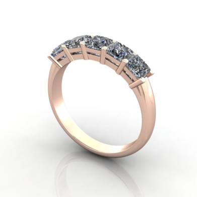 Multi Diamond Ring, PDM10, White Gold, Princess Cut Diamond, 3D