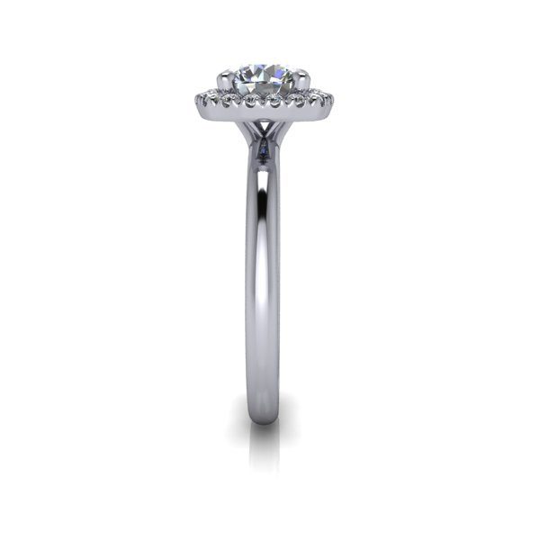 Halo Diamond Ring, RH6, Platinum, Round Brilliant, SV