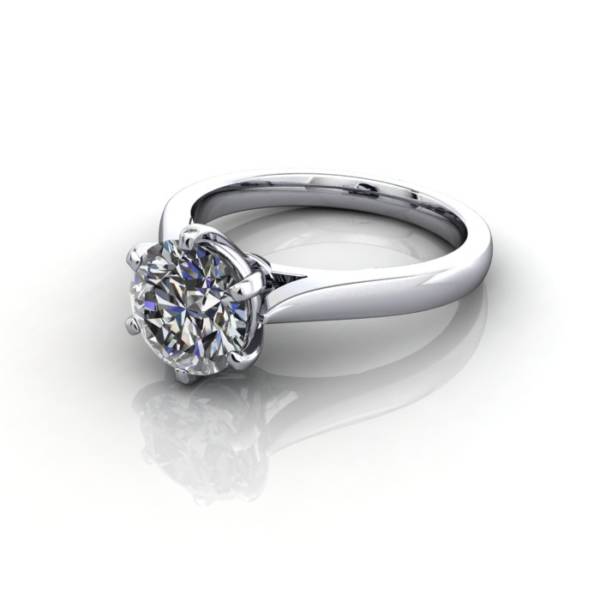 Solitaire Engagement Ring, Round Brilliant Diamond, RS20, Platinum, LF