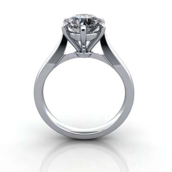 Solitaire Engagement Ring, Round Brilliant Diamond, RS20, Platinum, TF
