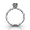 Solitaire Diamond Ring, RS38. Platinum, Round Brilliant, TF