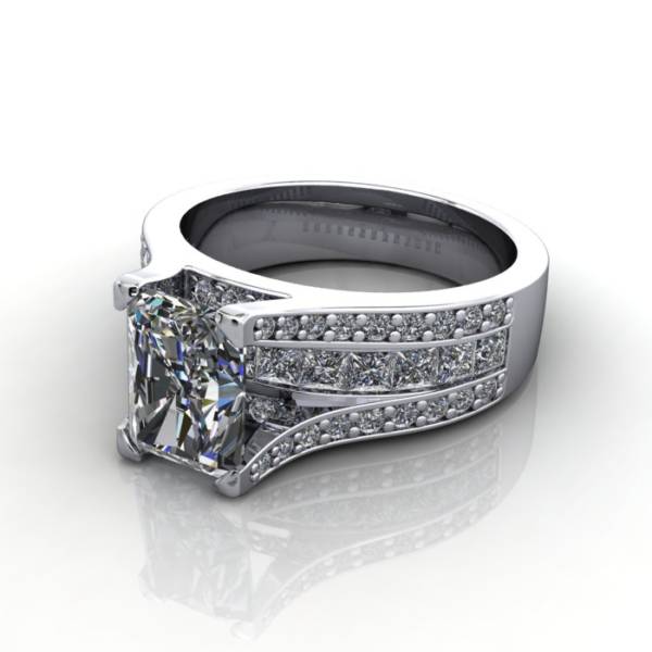 MultiStone Diamond Ring, PDM1, Platinum, LF