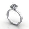 Solitaire Engagement Ring, RS29, Round Brilliant, Platinum, 3D