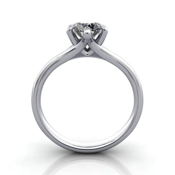 Diamond Ring Solitaire, Round Brilliant, RS13, Platinum, TF